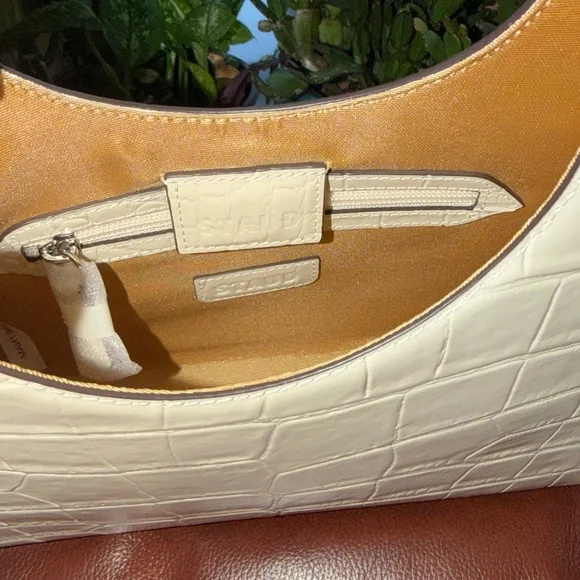🔥🔥🔥NEW Staud Rey Croc Embossed Leather Shoulder Bag - Picture 10 of 10